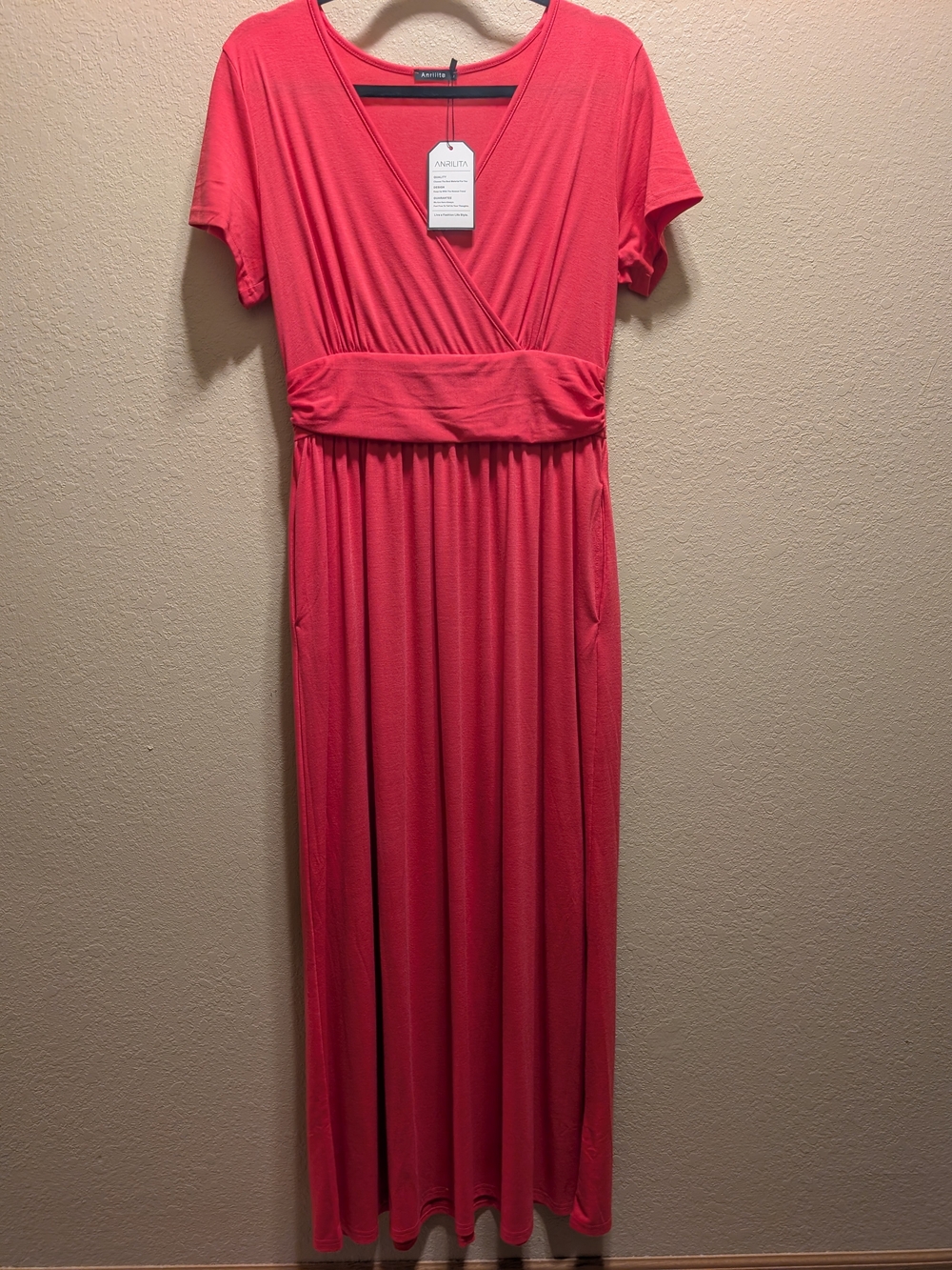 Anvil Coral Wrap Maxi Dress - Women